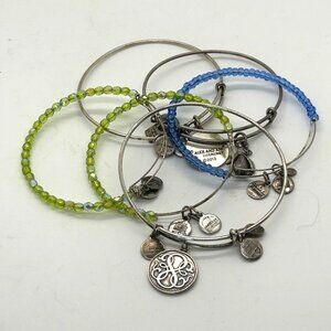 Lot Of 6 Alex & Ani Silver-Tone Bracelets 3 Charm & 3 Beaded Designs